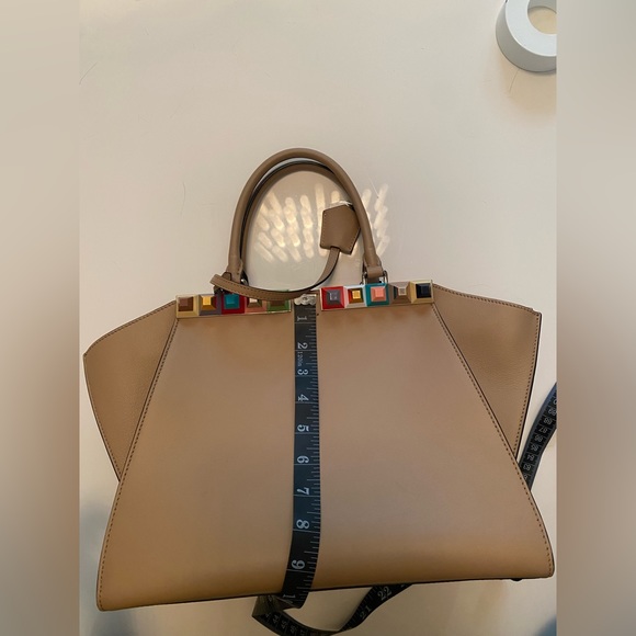 Fendi 3Jours Beige / Tan bag with colorful studs. - Picture 15 of 16
